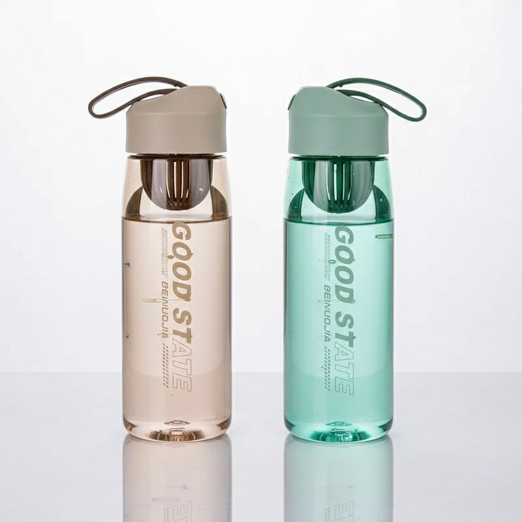 Portable Filter Screen With Sports Bottle Plastic Cup Fall Protection Strap Scale Water Bottle