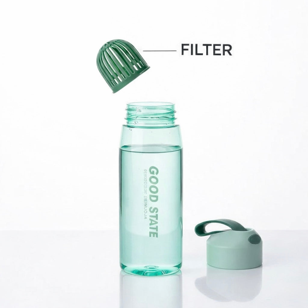 Portable Filter Screen With Sports Bottle Plastic Cup Fall Protection Strap Scale Water Bottle